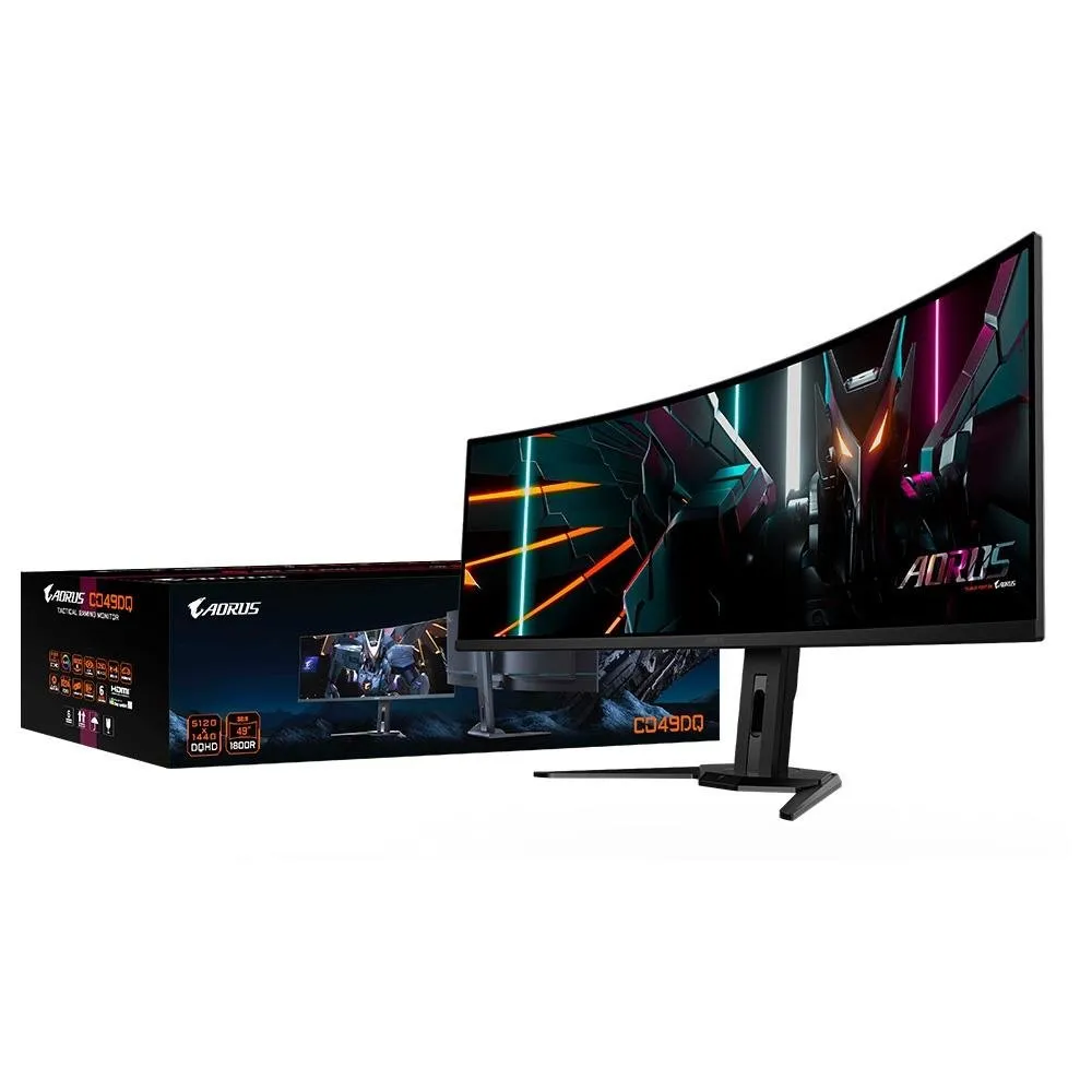 Monitor Gamer Aorus 49 Dualqhd, 144hz, 0.03ms, Qd-Oled, Hdmi E Displayport, 99% Dci-P3, Hdr, Freesync, Altura Ajustvel - Aorus Co49dq Sa
